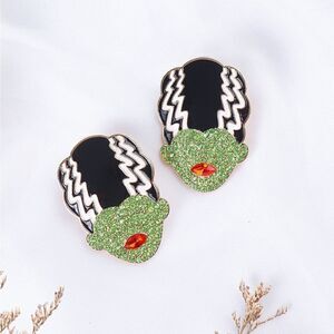 New BAUBLEBAR Bride Of Frankenstein rhinestone pavé earrings
